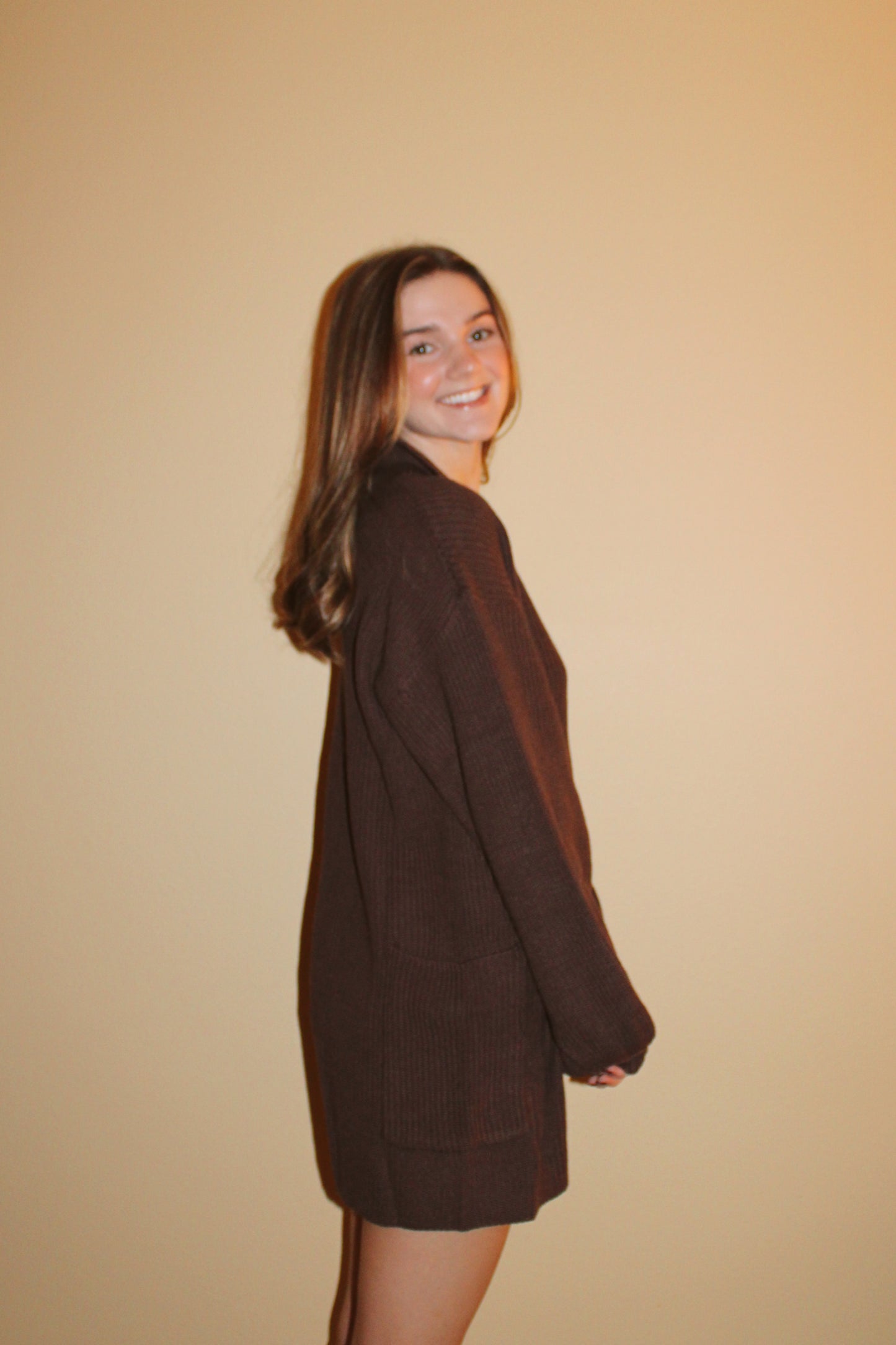 Sweet Sweater Romper-Brown